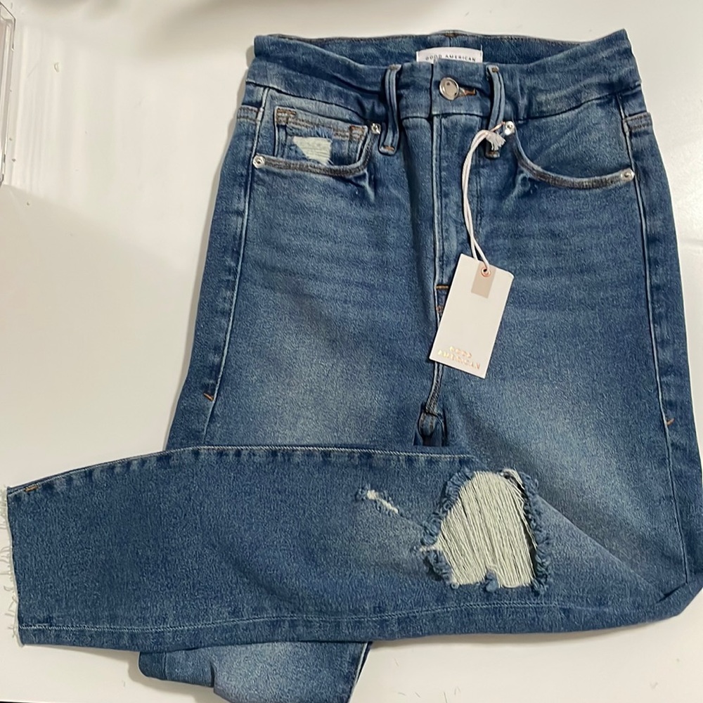 Good American Good Waist Crop Jeans